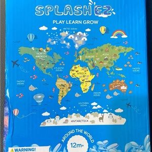 SplashEZ Kids Splash Pad  Educational Sprinkler Swimming Pool (AROUND THE WORLD)